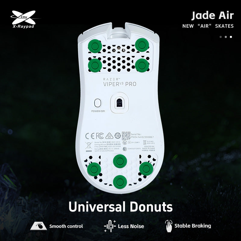 Xraypad Jade Air Mouse Skates – Universal Donuts Less Noise (green)