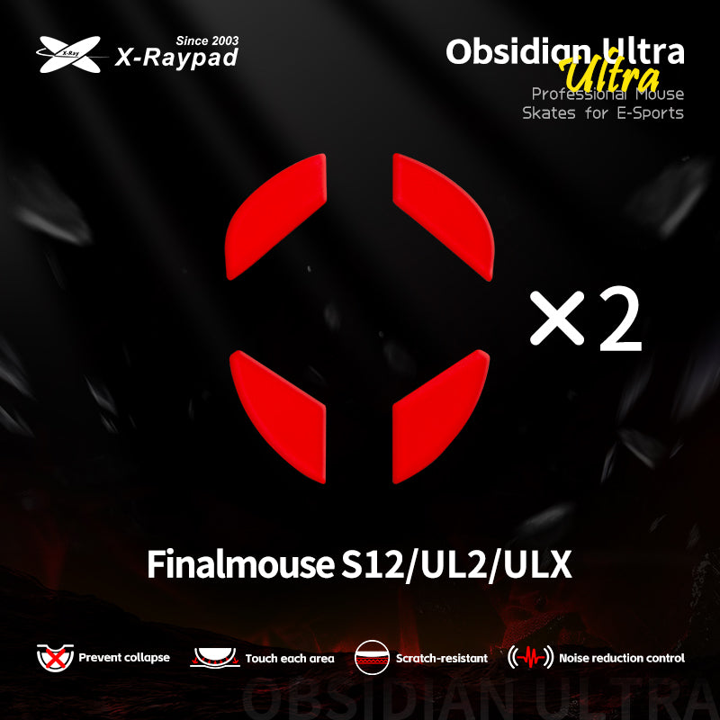 X-Raypad Obsidian Ultra Series Mouse Skates for Finalmouse S12/UL2/ULX