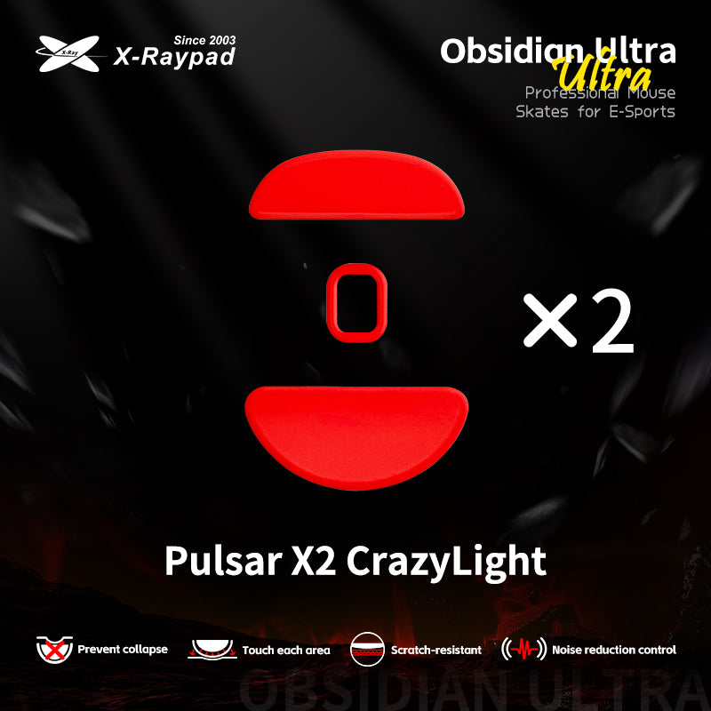 X-Raypad Obsidian Ultra Series Mouse Skates for Pulsar X2 CrazyLight