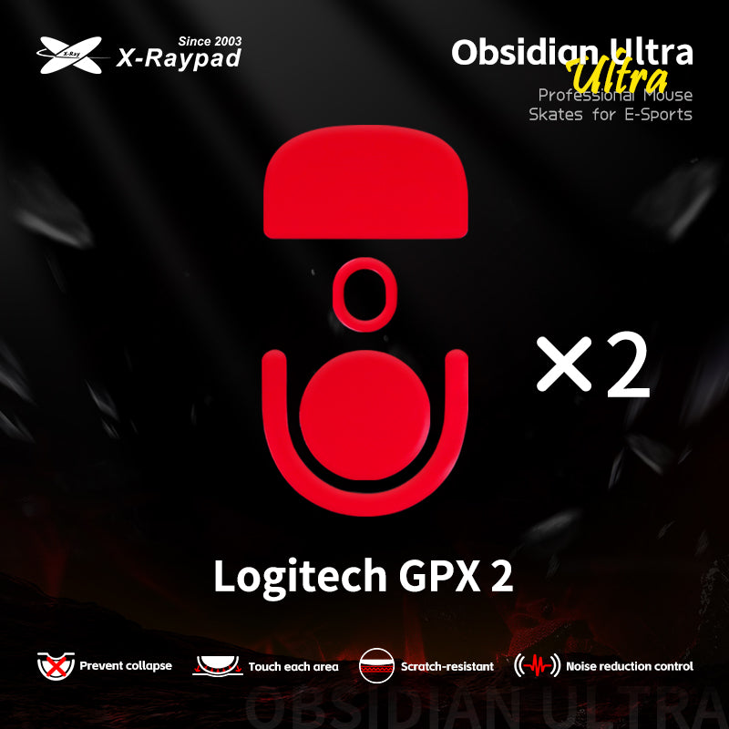 X-Raypad Obsidian Ultra Series Mouse Skates for PRO X SUPERLIGHT 2 | X2 SUPERSTRIKE