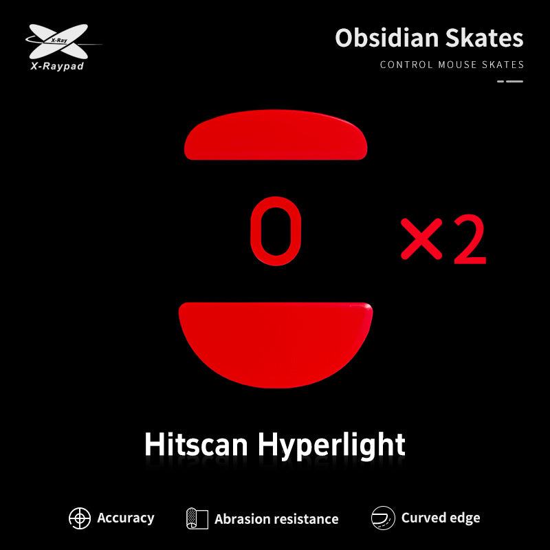 X-Raypad Obsidian Skates for Hitscan Hyperlight Wireless Gaming Mouse