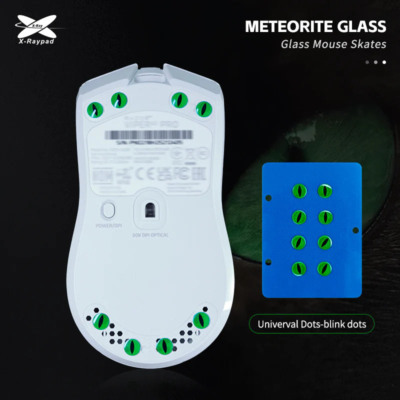 X-Raypad Meteorite Glass Mouse Skates – Universal DIY Dots – Infinite Life