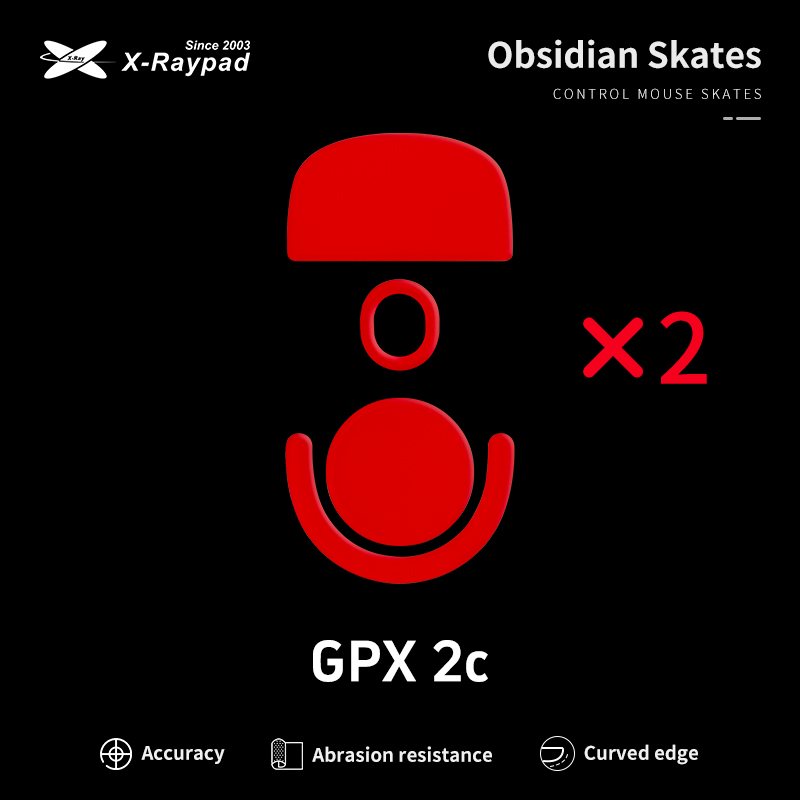 X-Raypad Obsidian Control Mouse Skates For Logitech PRO X SUPERLIGHT 2C