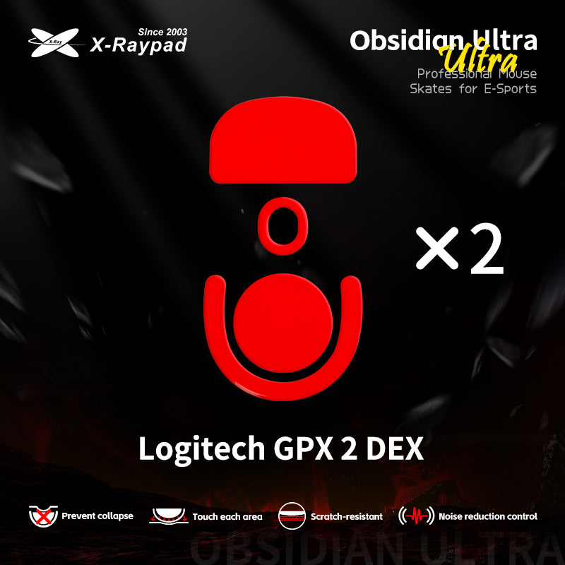 X-Raypad Obsidian Ultra Series Mouse Skates for Logitech PRO X SUPERLIGHT 2 DEX